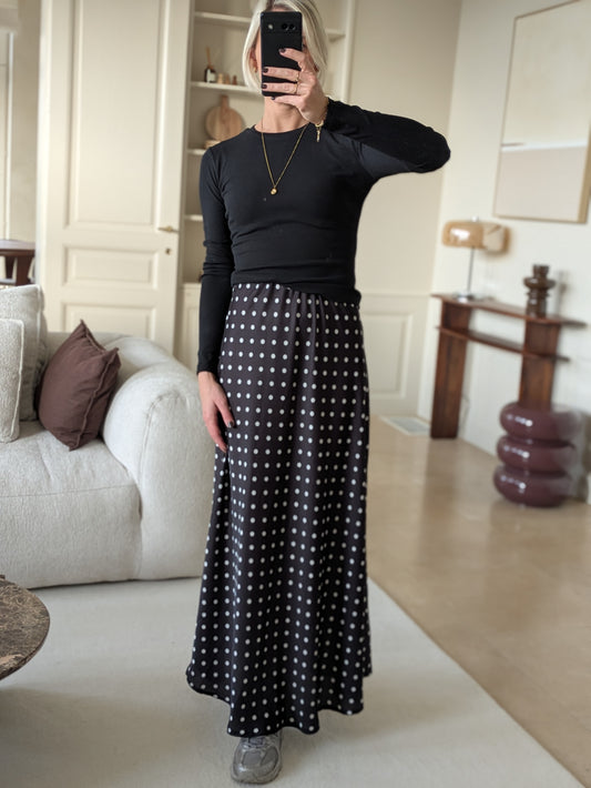 Dot skirt black