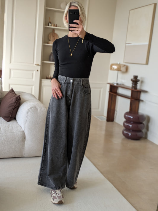 Ribbed top black