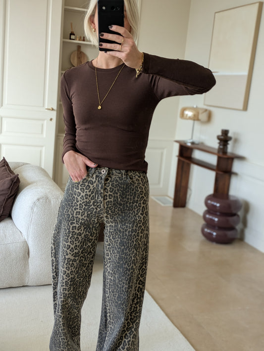 Ribbed top brown