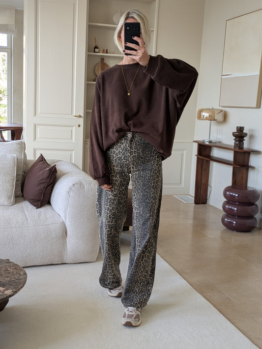 Soft ribble sweater brown