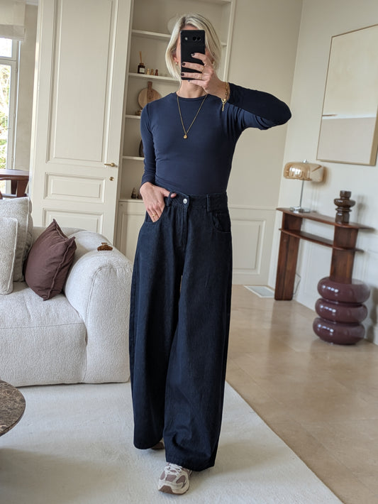 Ribbed top navy