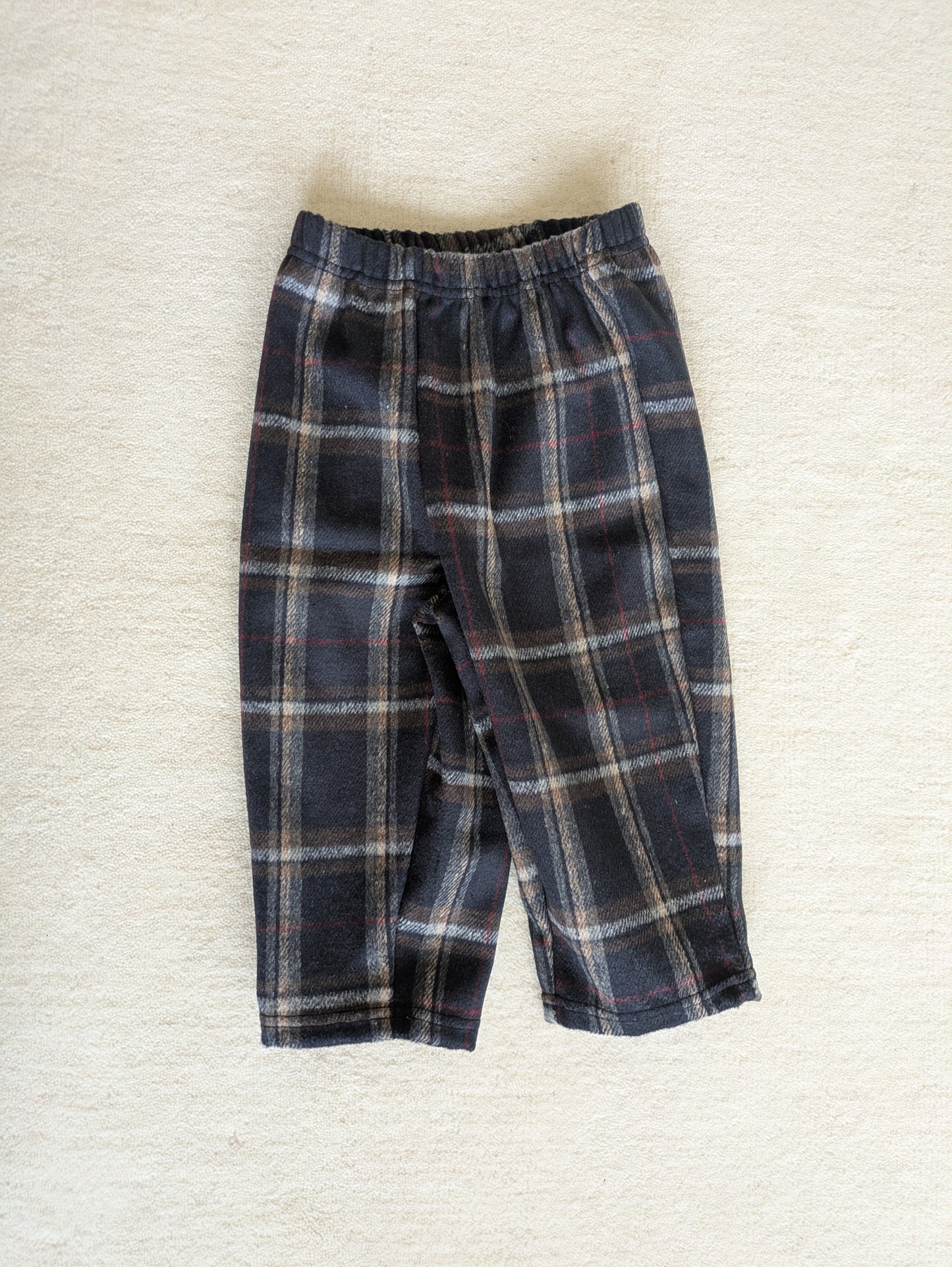 Baguette check pants navy