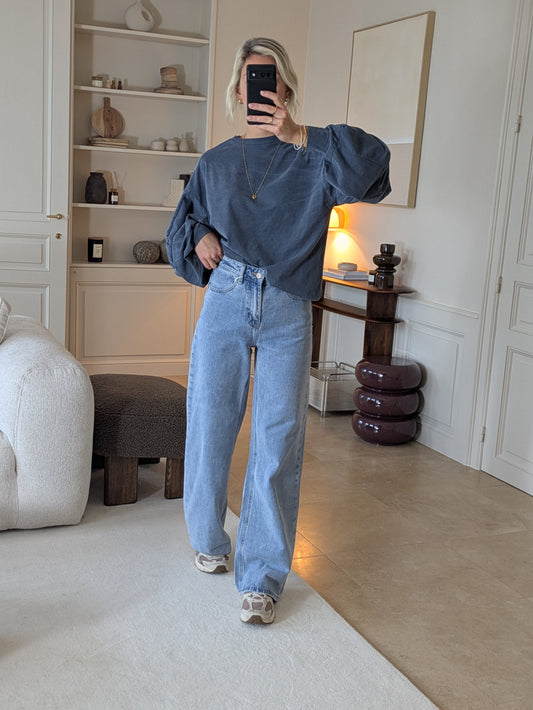 Jackie washed sweater blue