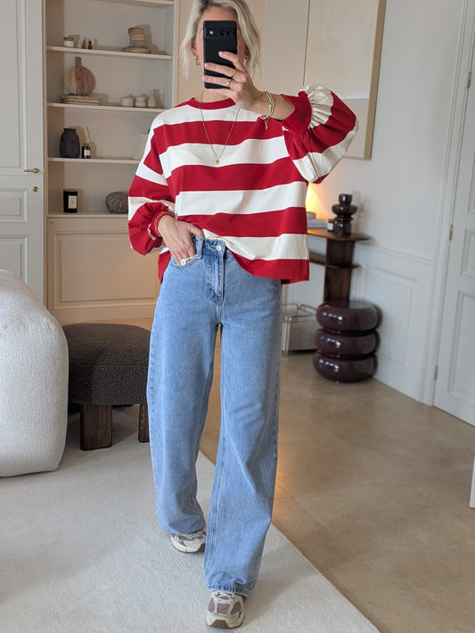 Amandine sweater red-cream