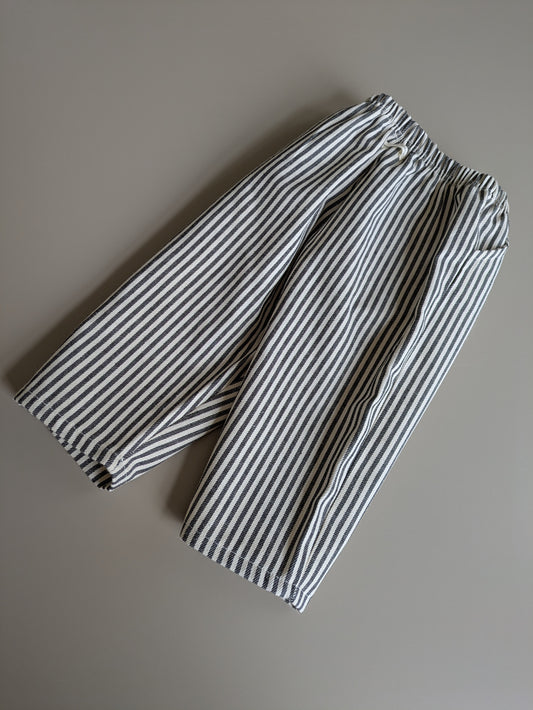 Striped louis pants black