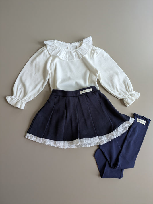 Luna frill tee ivory