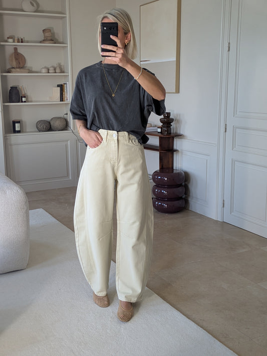 Ruby balloon jeans cream