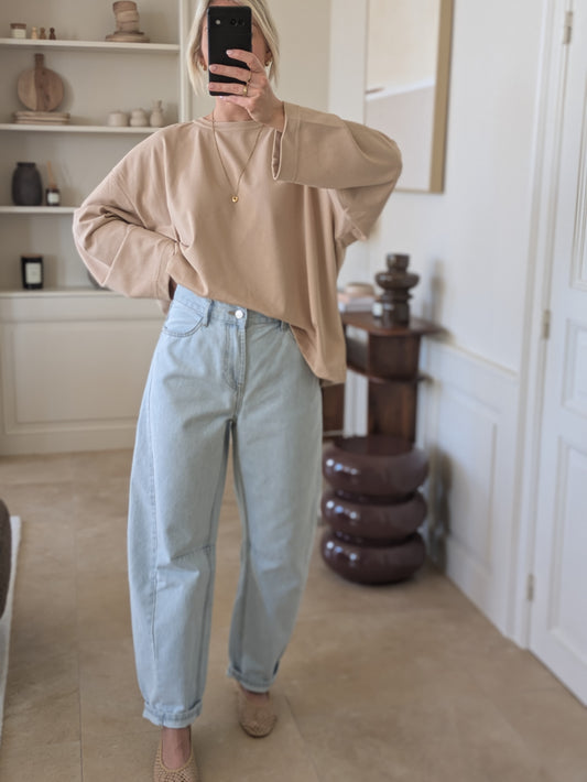 Basic longsleeve tee beige
