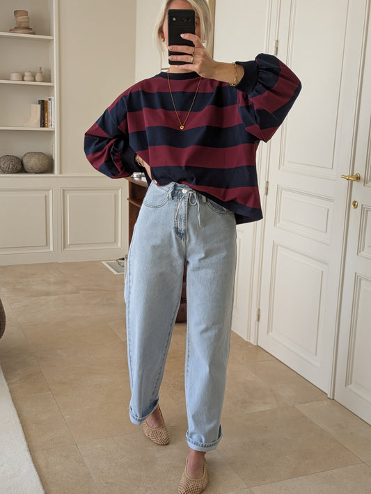 Amandine sweater navy/burgundy