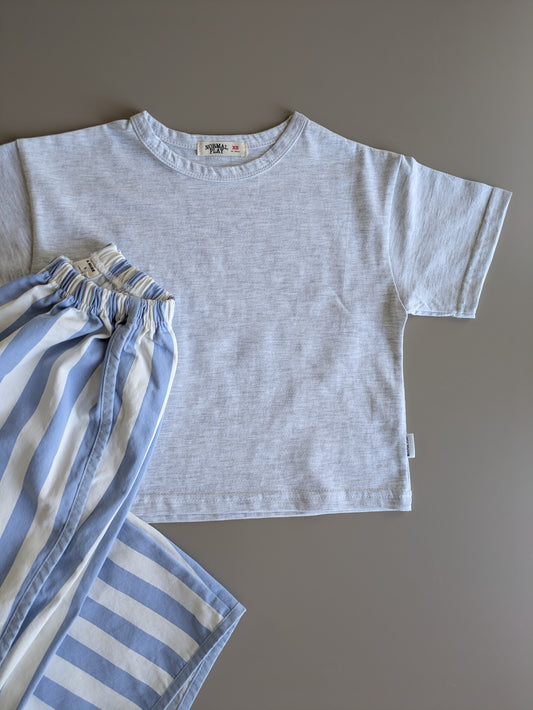 Oversized tee white melange