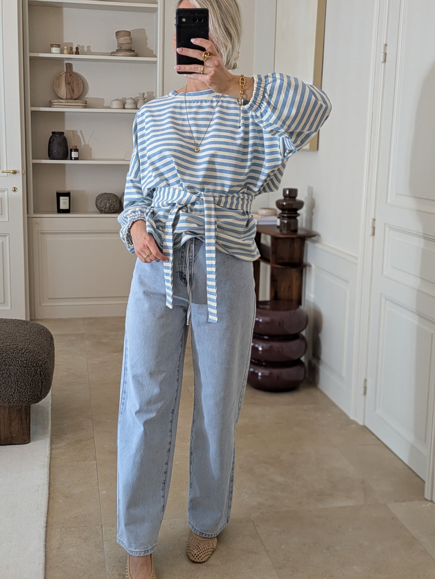 Zora striped pull sky