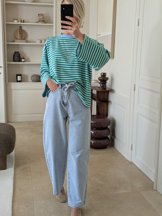 Sue striped tee green