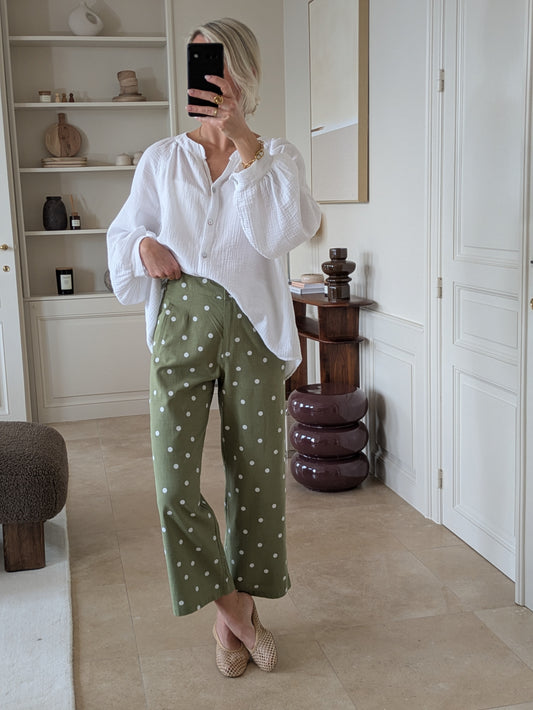 Polkadot pants green