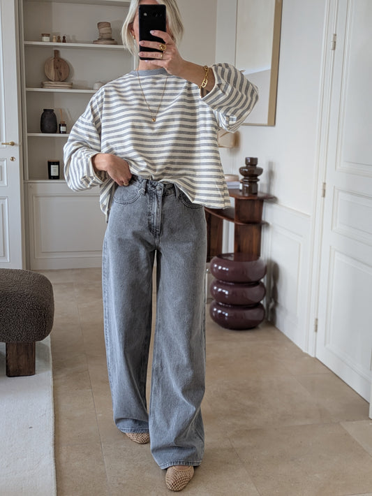 Bobbie striped longsleeve tee grey