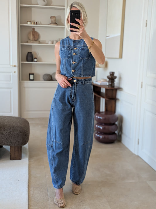 Florentine top indigo blue