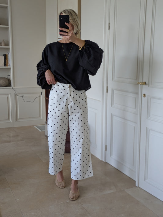 Polkadot pants cream