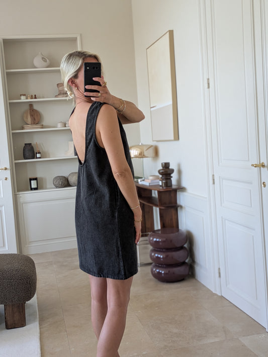 Open back dress black