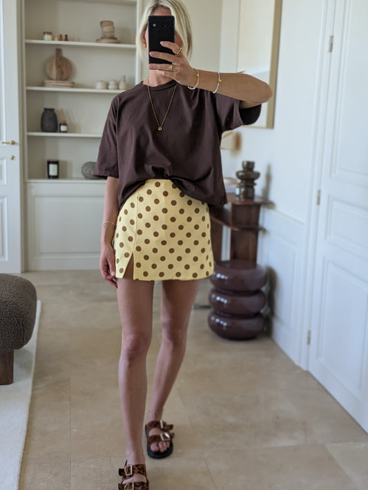 Dot skort yellow