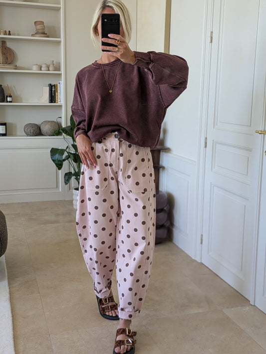 Dot pants rose