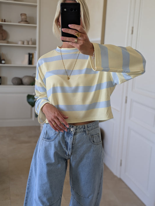 Striped longsleeve Sophia yellow/blue