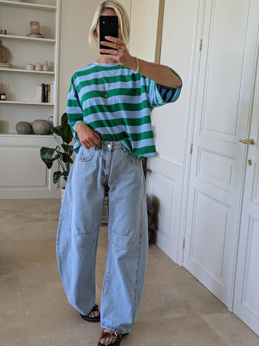 Striped t-shirt green/blue