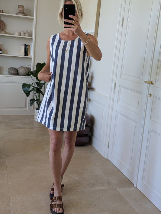 Striped dress navy