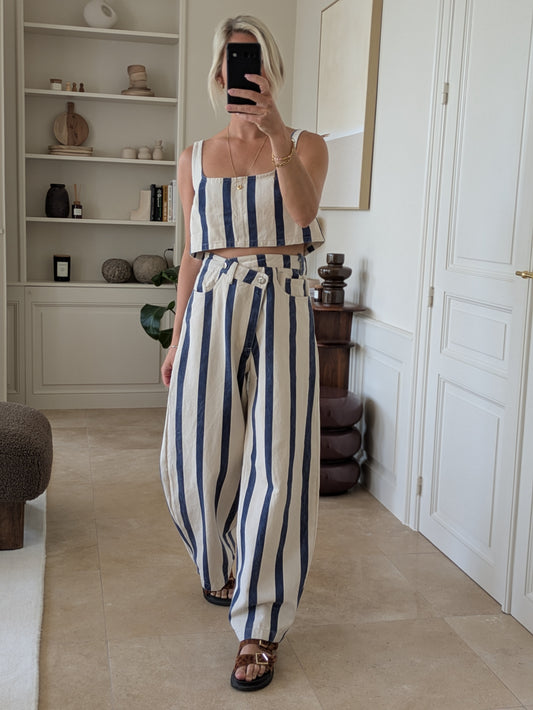 Viona striped pants navy