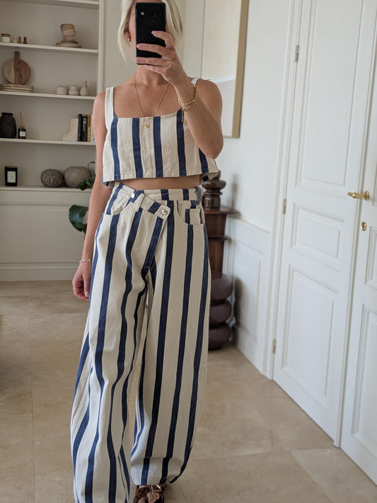 Viona striped top navy