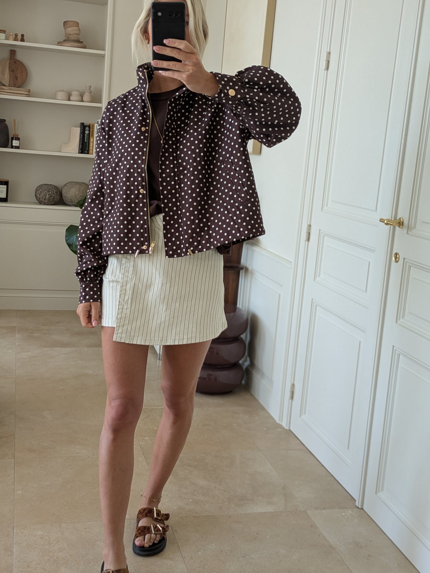 Dot jacket brown