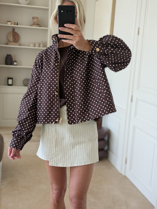Dot jacket brown