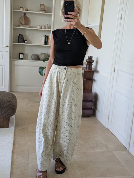 Valeria dot pants cream