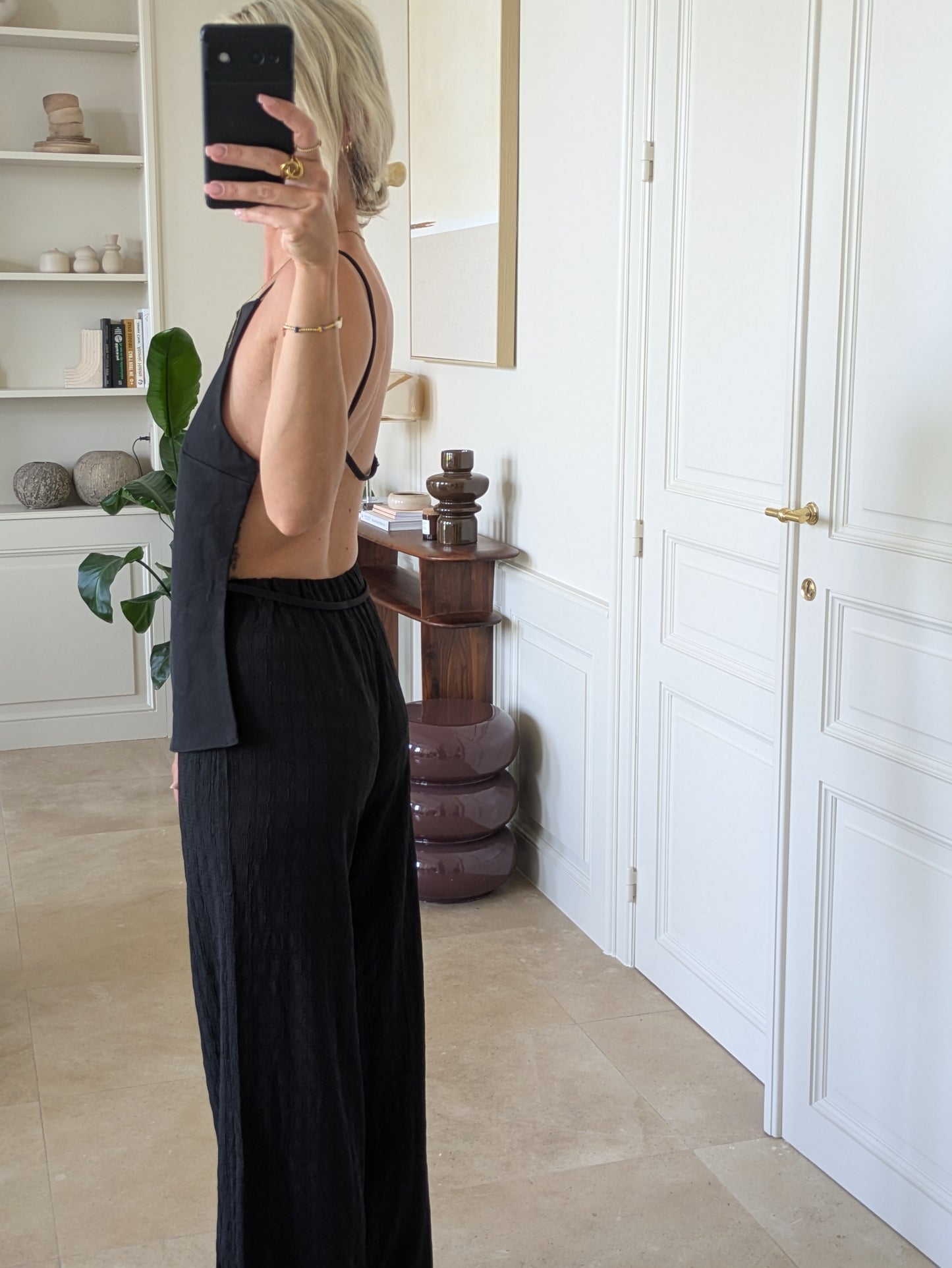 Open back top black