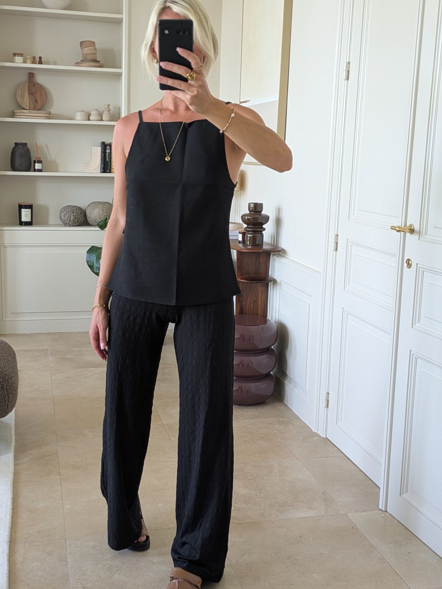 Open back top black