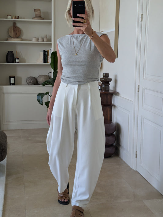Amy open back top grey