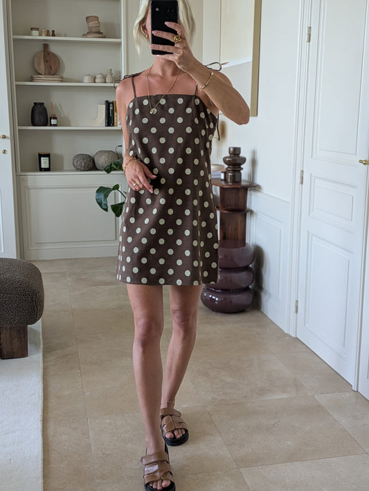 Cozette dot dress brown