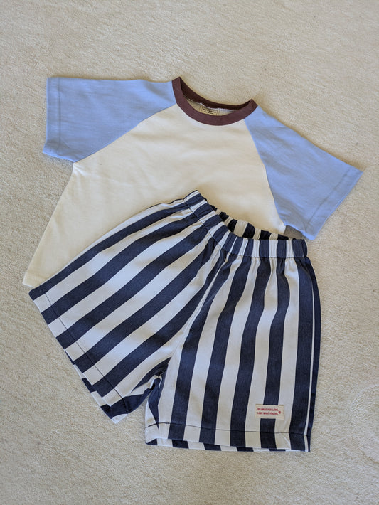 Raglan tee blue brown