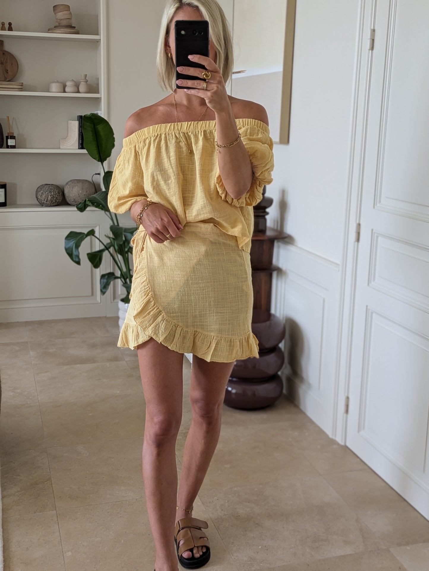 Cici off shoulder blouse yellow
