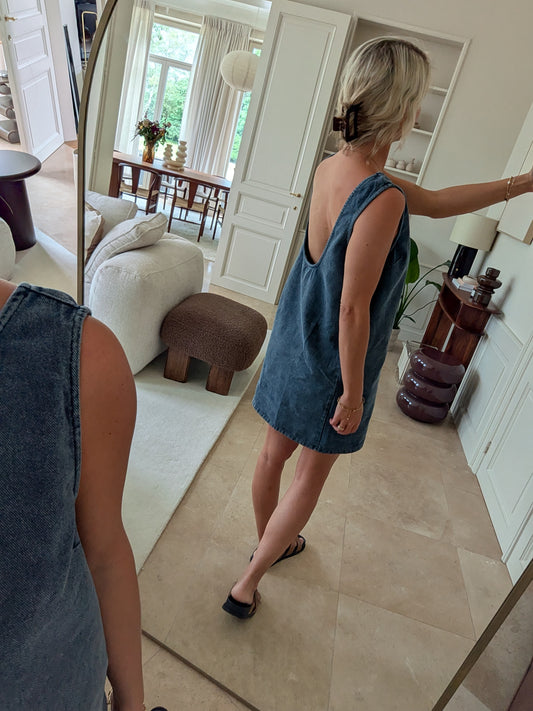 Open back dress navy