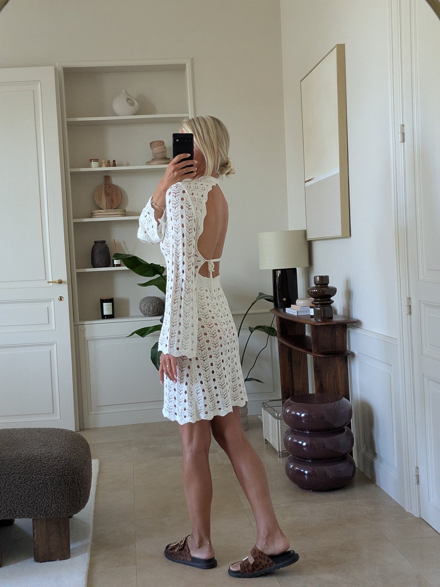 Crochet dress cream