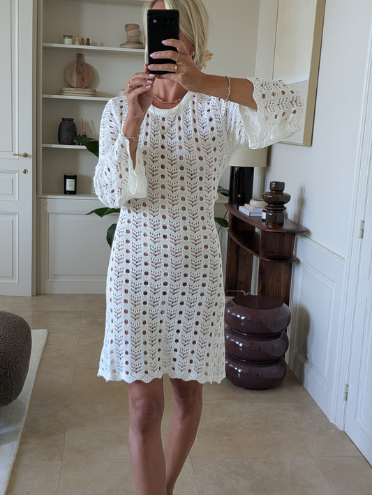 Crochet dress cream