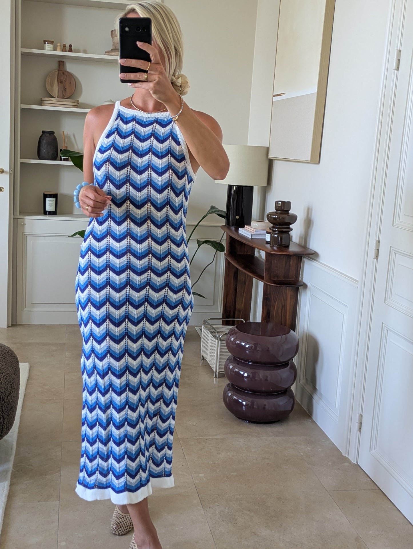 Wave dress blue