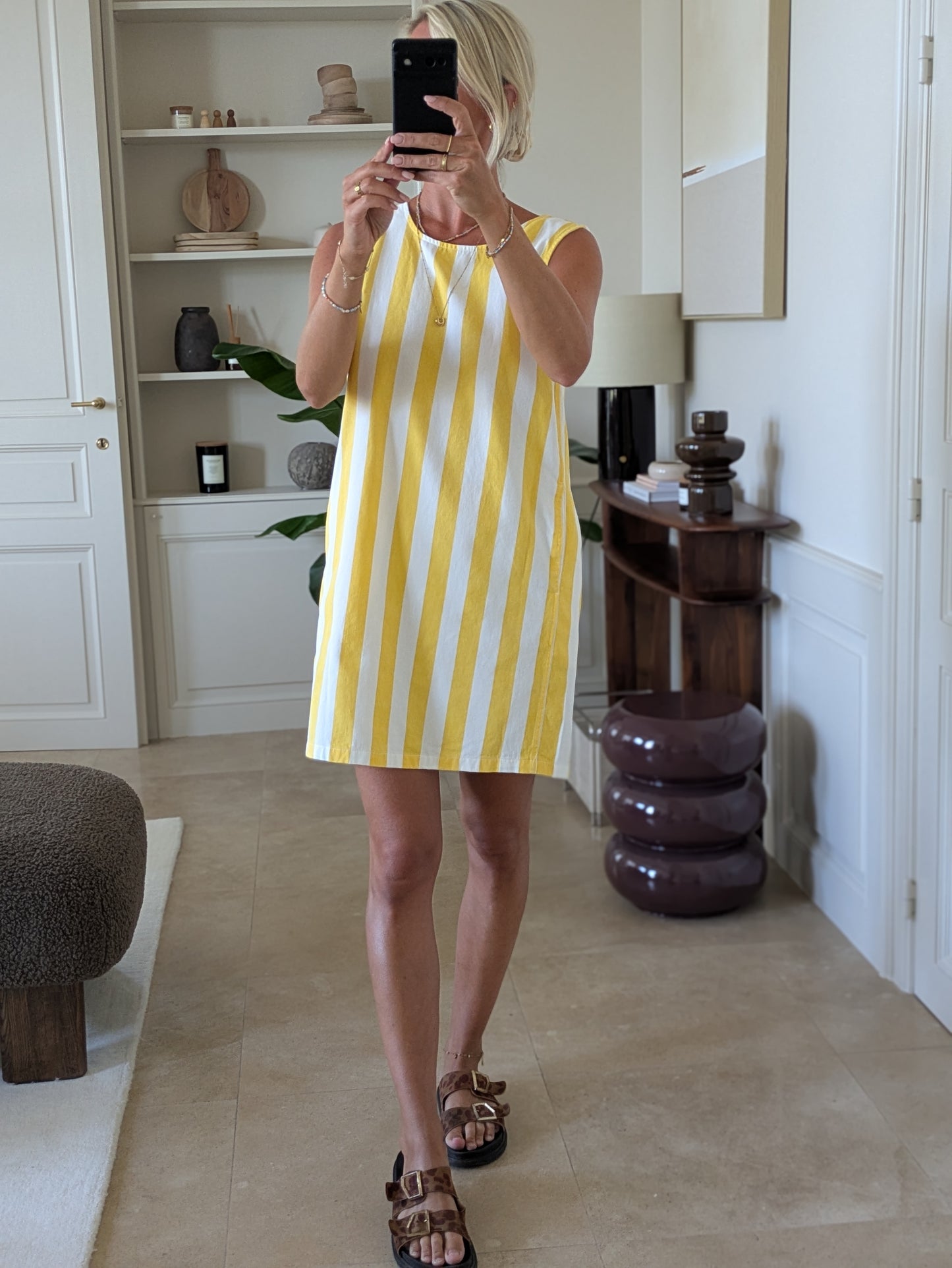 Striped dress yellow