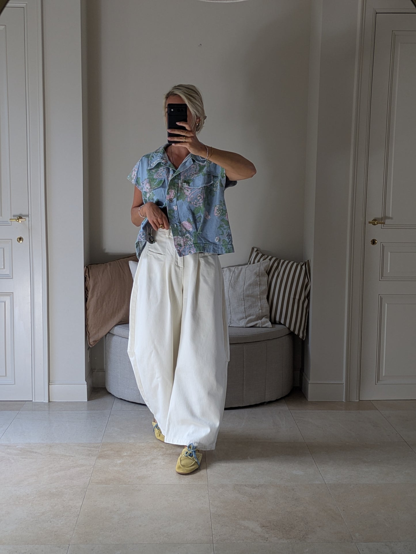 Flower jeansvest