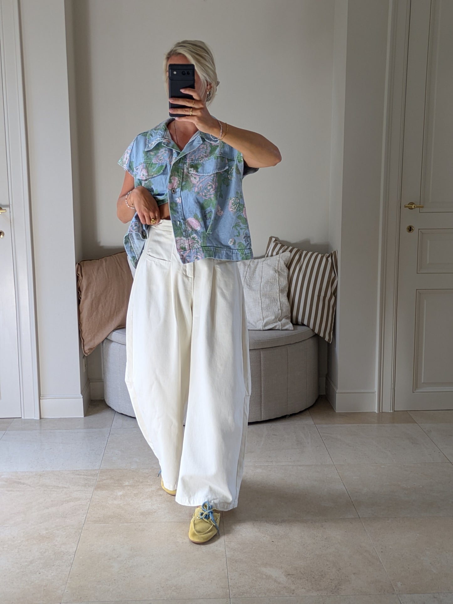 Flower jeansvest