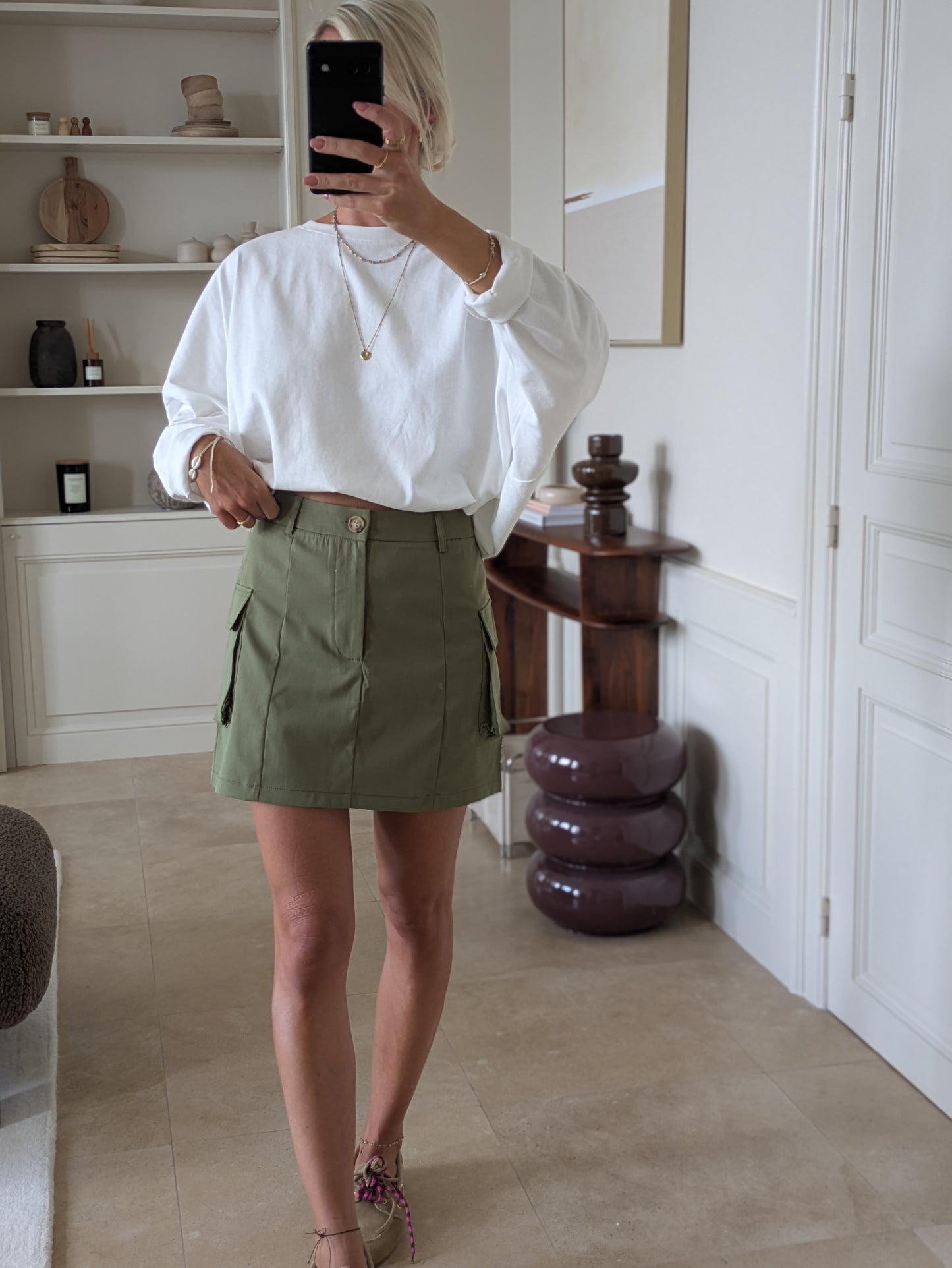Cargo skirt kaki