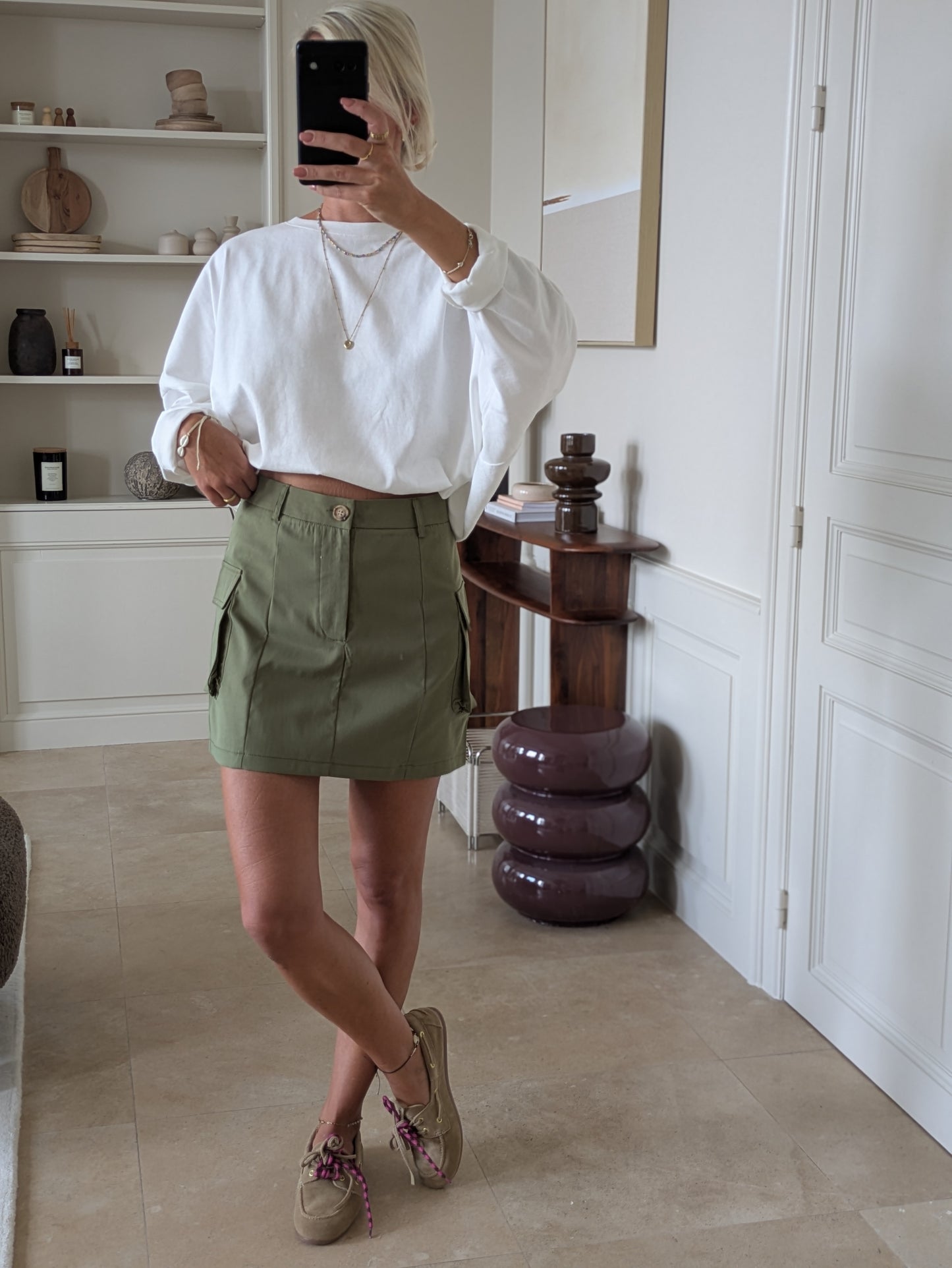 Cargo skirt kaki