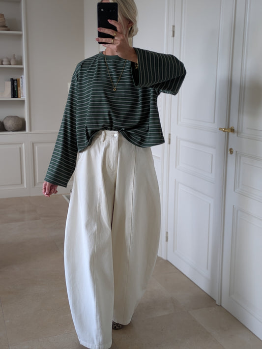 Striped longsleeve tee green