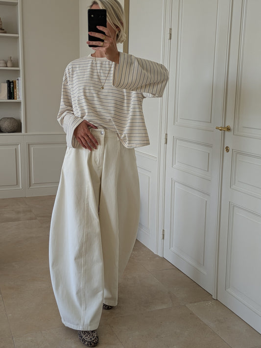 Striped longsleeve tee cream