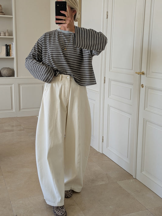 Striped longsleeve tee grey