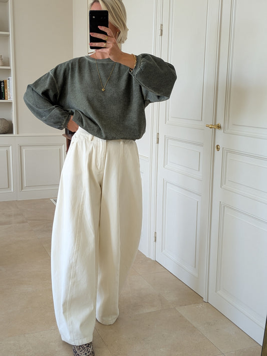 Washed sweater kaki